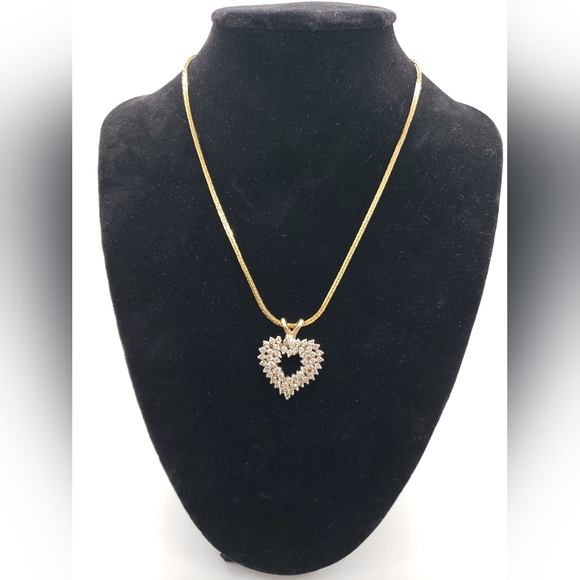 Jewelry - 14K Gold and Diamond Heart Necklace Pendant